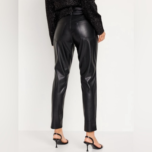 NWT! Black Jack High-Waisted OG Straight Faux-Leather Ankle Pants - 6 TALL 💛 - Picture 2 of 9